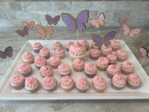 Vanilla-Almond Mini Cupcakes with Buttercream.